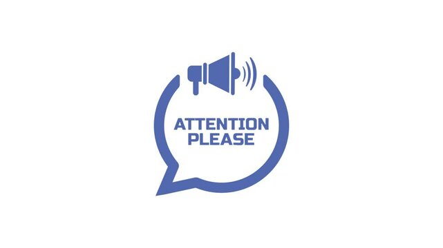 attention please sign on white background	