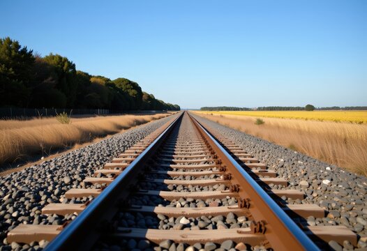 railroad tracks in the countryside
