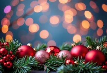 christmas background with christmas balls