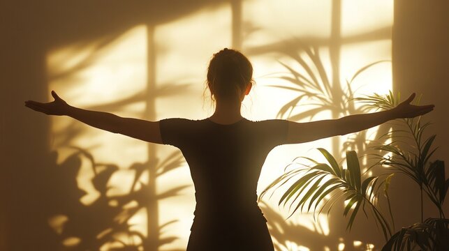 Qi gong relaxation, with slow, mindful movements promoting energy flow and calm