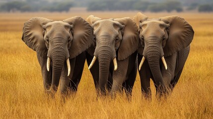 Fototapeta premium a herd of mighty elephants