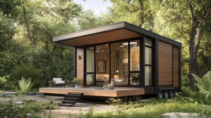 The tiny house movement meets minimalism, with a sustainable, energy-efficient design and a focus on simple living