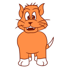 Adorable Cool Cat Looks Happy Sweet Little Smile Face Kitten Pet Design Funny Cool Cartoon Cute Cats Lovers Comic Fun Love Kittens Adorable Feline Like Playful Kitties Fur Baby Illustration Paw Owners