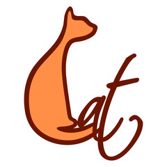 Pretty Cat Text Letters Quote Saying Logo Design Funny Cool Cartoon Cute Cats Lovers Cartoon Comic Fun Love Sweet Kittens Adorable Feline Like Playful Kitties Fur Baby Illustration Paw Pet Owners