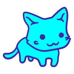 Adorable Cool Cat Looks Happy Sweet Little Smile Face Kitten Pet Design Funny Cool Cartoon Cute Cats Lovers Comic Fun Love Kittens Adorable Feline Like Playful Kitties Fur Baby Illustration Paw Owners
