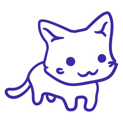 Adorable Cool Cat Looks Happy Sweet Little Smile Face Kitten Pet Design Funny Cool Cartoon Cute Cats Lovers Comic Fun Love Kittens Adorable Feline Like Playful Kitties Fur Baby Illustration Paw Owners