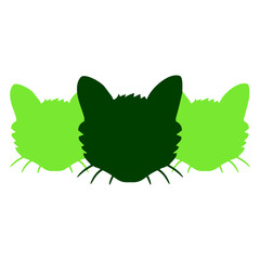 Cat Design 3 Friends Crew Silhouette Outline Team Contour Funny Cool Cartoon Cute Cats Lovers Cartoon Comic Fun Love Sweet Kittens Adorable Feline Playful Kitties Fur Baby Illustration Paw Pet Owners
