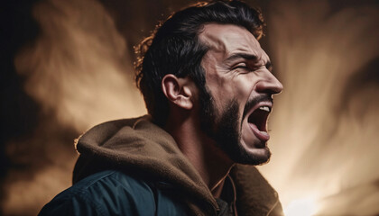 Fototapeta premium Man Screaming in Anger