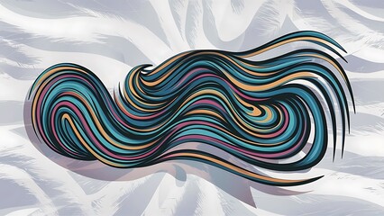 Colorful wavy pattern on white background, abstract bright background, vector illustration