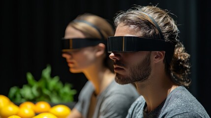 Blind Taste. Blindfolded Food Test, Generative AI