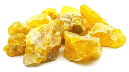 A Collection of Raw Yellow Sulfur Crystals