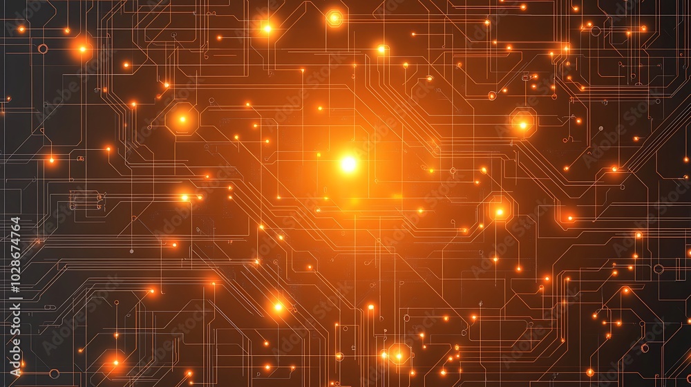 Aufkleber Abstract digital background with glowing circuit board lines.
