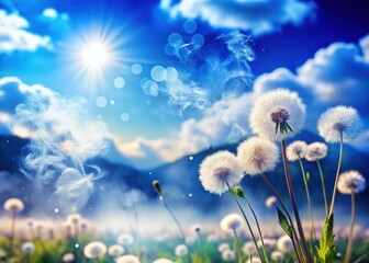 Blue Sky and White Smoke Bokeh Effect for Serenity and Calmness