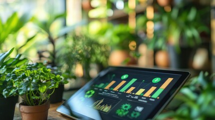 Digital Tablet Displaying Environmental Data Insights