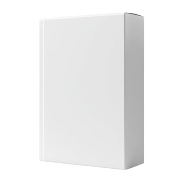 Blank White Cereal Box for Packaging Design Transparent Background