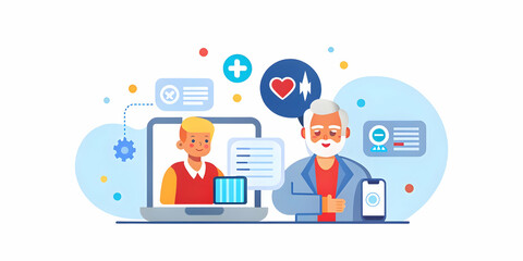 Close Up of Advanced Health Monitoring Implant Discussed by Young Adult and Elderly Parent - Futuristic Healthcare Management Macro Shot