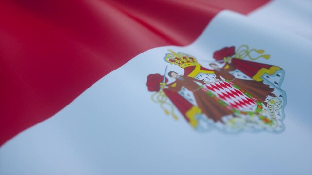 Waving Monaco Flag Animation Loop