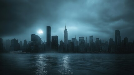 Obraz premium Cybersecurity Crisis in a Major Cityscape at Night