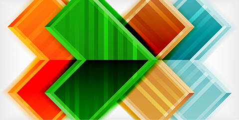 Arrow symbols created with 3d effects and line texture geometric abstract background