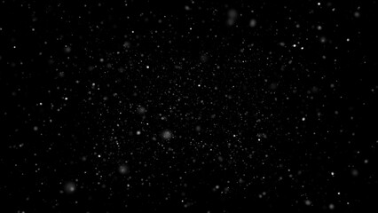 particles abstract background with shining Floating Dust Particles Flare Bokeh star on Black Background. Futuristic glittering in space