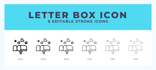 Letter box line icon. For web. And mobile app. Vector illustration.