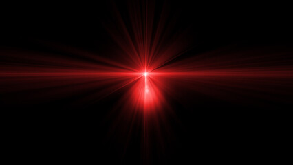 Red light rays on black background