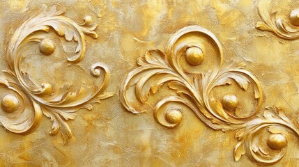 Rich Textured Golden Surface with Swirling Patterns