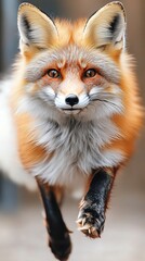 Fototapeta premium Close-up of a red fox running