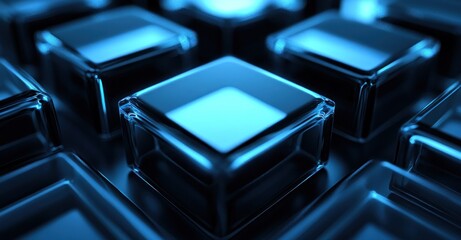 Abstract Blue Cubes