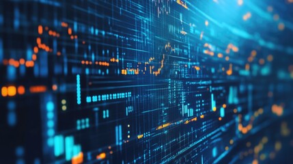 Obraz premium Swirling Blend of Financial Data and Analytics Visuals