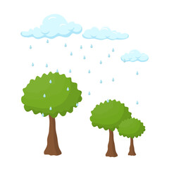 Fototapeta premium Illustration of Precipitation Process of Rain