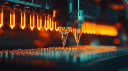 High-Tech Laboratory Pipetting System in Action