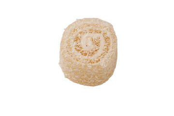Coconut candy roll isolated on a white background.