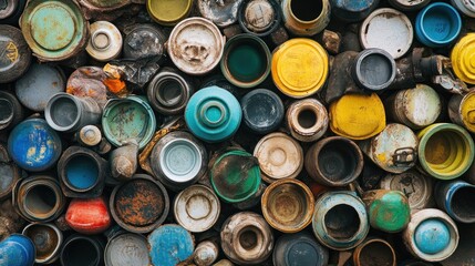 A Colorful Collection of Old Paint Cans