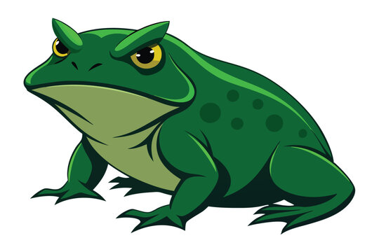 green frog cartoon with angry expression clip art preview