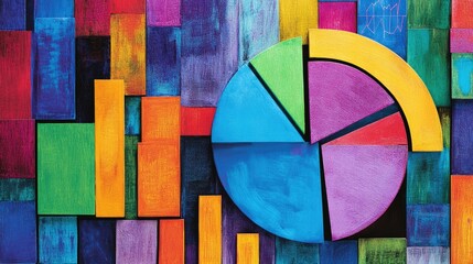 Fototapeta premium Abstract Market Data Visualization in Vibrant Colors