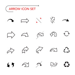 Arrows icons set. Vector stroke icons set. Set perfect for show direction, logo design, packaging instruction and other. EPS10.