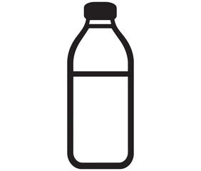 Bottle of water isolated on white, Vector Design Milk Bottle Icon Style, Line art bottle icon