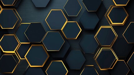 Golden Geometric Patterns on Dark Background