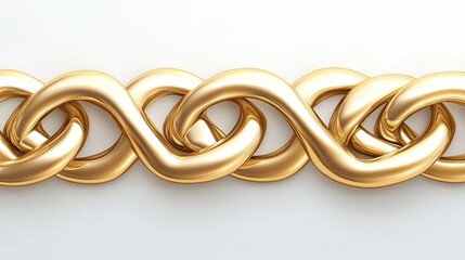 Naklejka premium Golden Interlocking Shapes with Metallic Texture