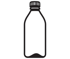 Bottle of water isolated on white, Vector Design Milk Bottle Icon Style, Line art bottle icon