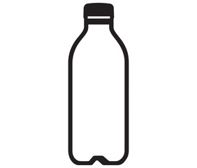 Bottle of water isolated on white, Vector Design Milk Bottle Icon Style, Line art bottle icon