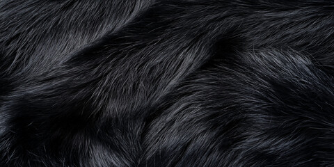 close up of black fur texture for background and design