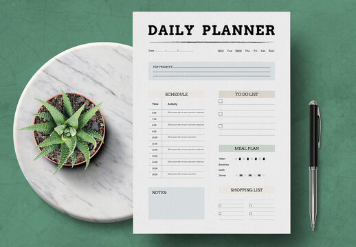 Daily Planner Layout