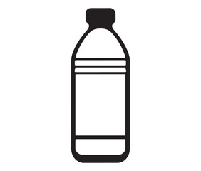 Bottle of water isolated on white, Vector Design Milk Bottle Icon Style, Line art bottle icon