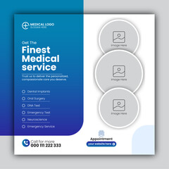 Medical Healthcare social media post design template 