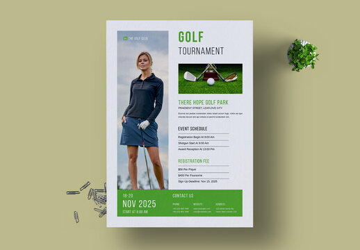 Golf Tournament Flyer Template Layout