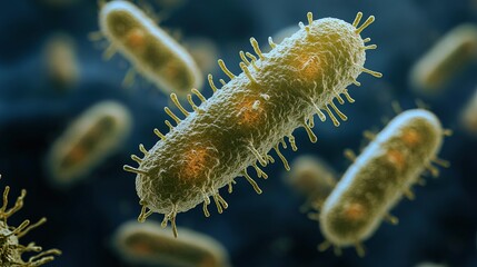 Naklejka premium Microscopic View of Bacteria for Scientific Research and Healthcare Imagery