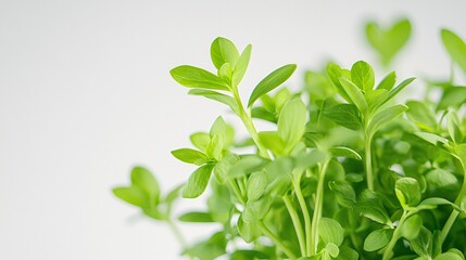 Obraz premium A vibrant mockup featuring a lush green plant on a clean white backdrop, perfect for promoting organic products or health-focused designs.