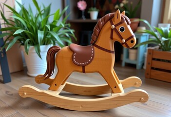 wooden rocking horse